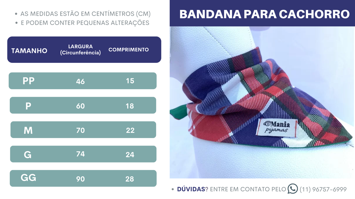 Tabela   Bandana Pets
