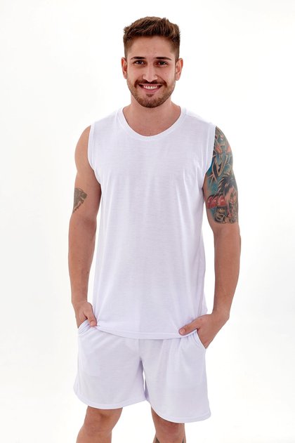 pijama masculino cavado machao regata branco 3
