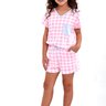 pijama menina xadrez rosa bebe curto mania pijamas 3