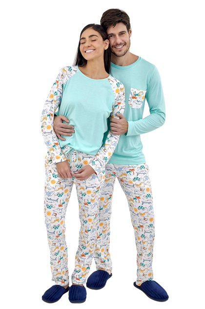 kit pijamas casal combinando inverno longo fundo do mar mania pijamas 1