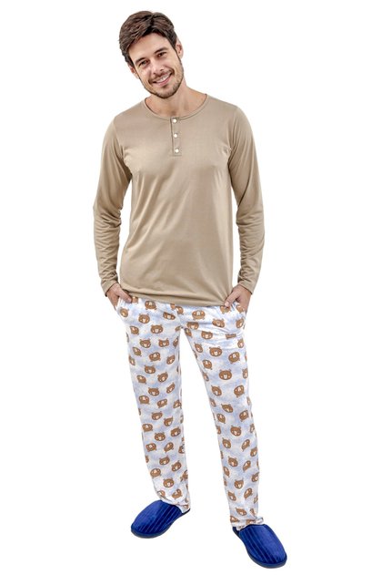 pijama masculino adulto inverno longo ursinhos mania pijamas 5