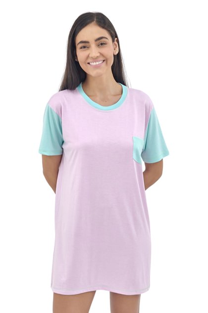 pijama adulto feminio camisola oversized lilas com verde mania pijamas 1