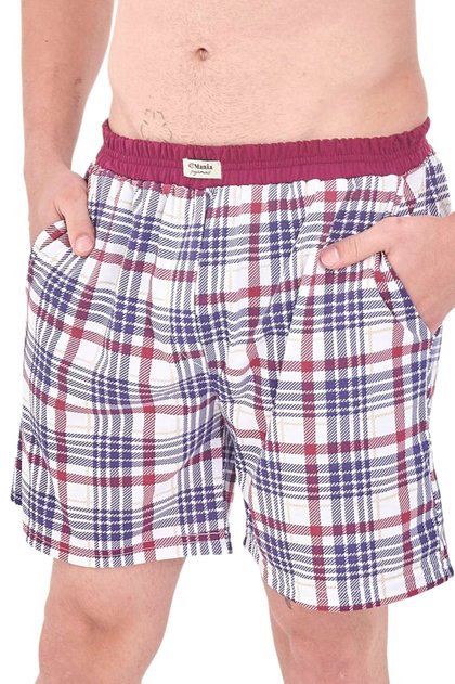 cueca samba cancao masculina curto adulto xadrez vinho mania pijamas 1