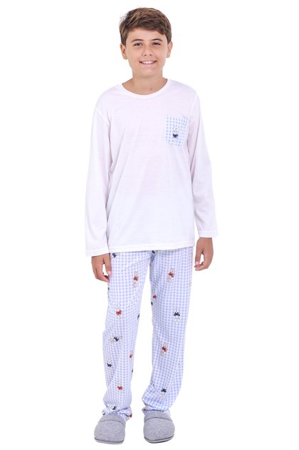 pijama infantil menino longo coelho mania pijamas 2025