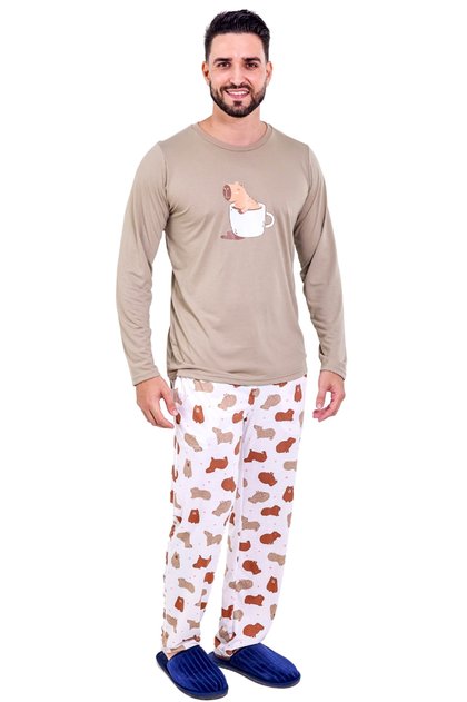 pijama masculino longo capivara mania pijamas 2025