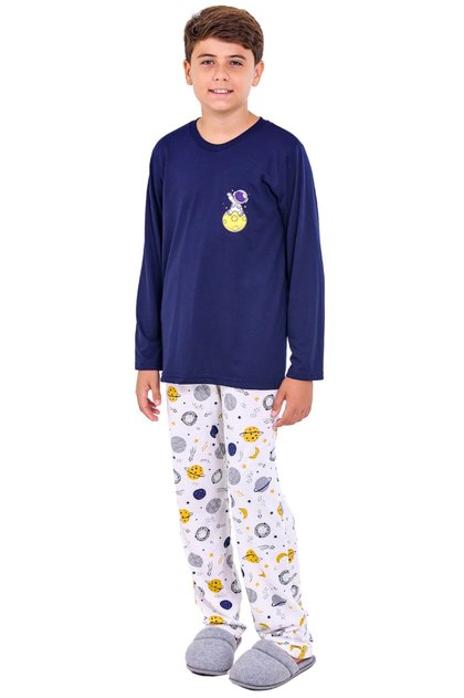 pijama infantil menino longo planetas mania pijamas 2025