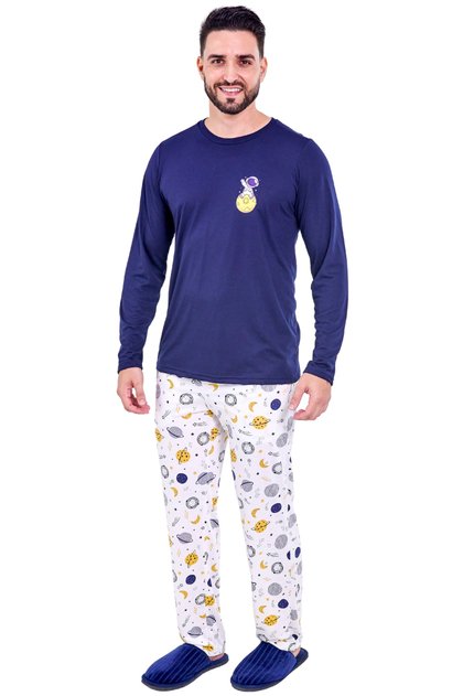 pijama masculino longo planetas mania pijamas 2025