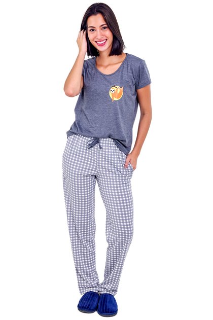 pijama feminino longo bicho preguica mania pijamas 2025