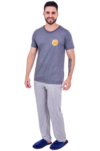 pijama masculino longo bicho preguica mania pijamas 2025