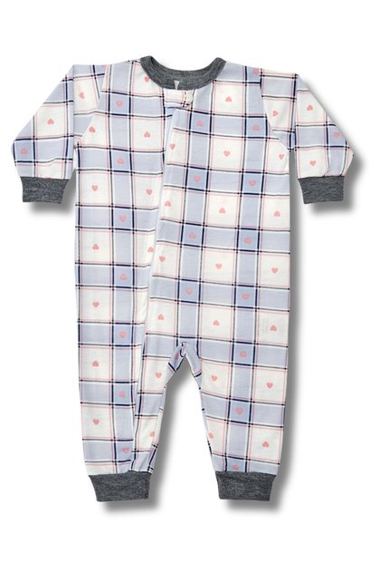 macacao para bebe xadrez coracao longo mania pijamas 2025