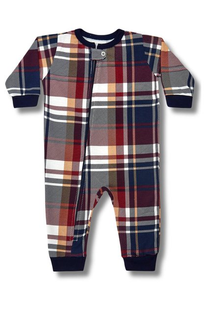 macacao para bebe xadrez marinho mania pijamas 2025