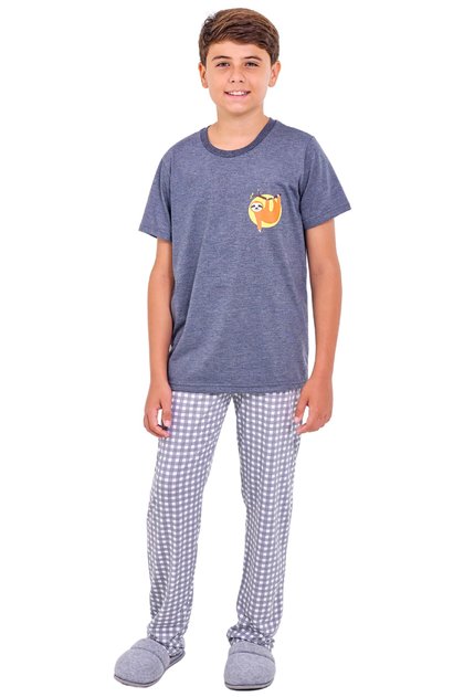 pijama infantil menino longo bicho preguica mania pijamas 2025