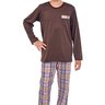 pijama infantil menino xadrez marrom mania pijamas 2025 3