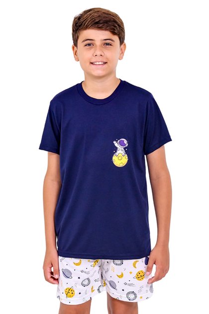 pijama infantil menino planetas verao mania pijamas