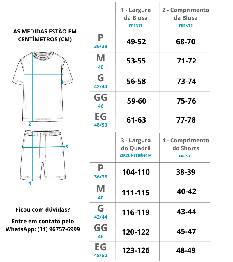 tabela masculino curto nova